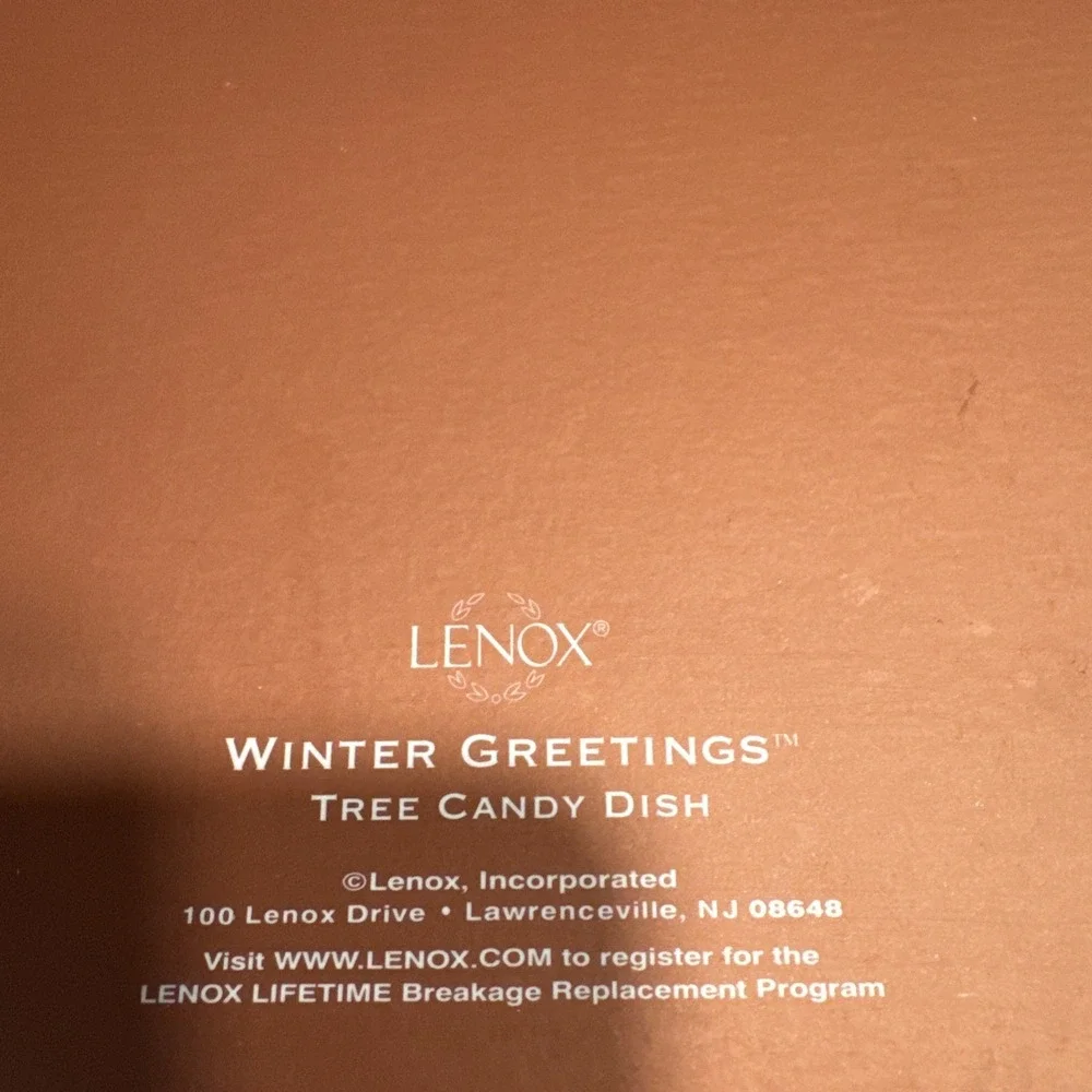 Lenox Winter Greetings Candy Dish Red Cardinal Christmas Tree Gold Edge 7.5x7